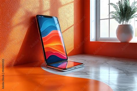 modern user interface design template featuring  conceptual mobile