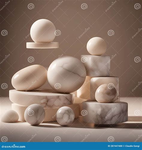 Pile of Marble Stones in Impossible Balance Stock Illustration