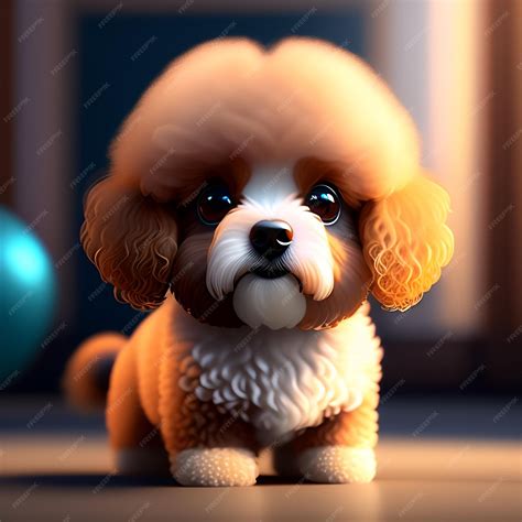 Premium AI Image | A dog with curly hair and a curly hair is standing ...