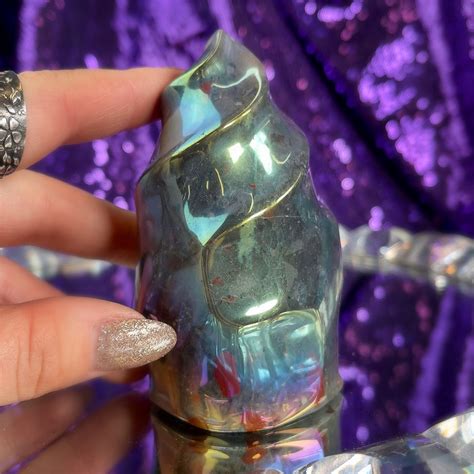 Sage Goddess Gemstone Sale: Titanium Aura Strawberry Quartz Flame