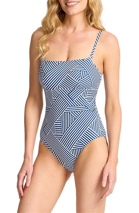Tommy Bahama Palm Modern Stripe One-Piece Swimsuit | Nordstrom