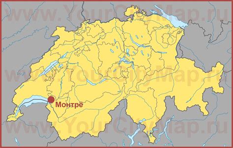 Монтрё на карте Швейцарии
