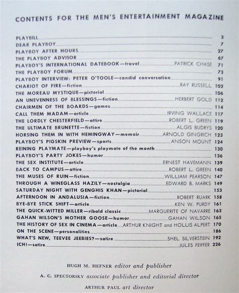 Playboy Magazine Vol 12 nº 09 september 1965 de Patrick Chase; Ray