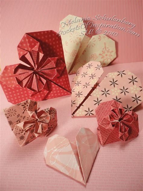 pockets  inspiration  folded heart valentines origami origami
