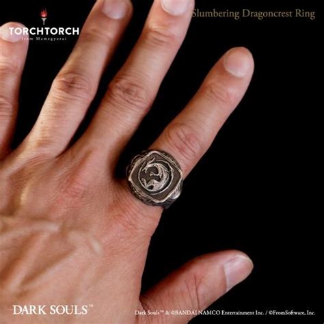 Представлено серебряное кольцо с дремлющим драконом из Dark Souls за ...