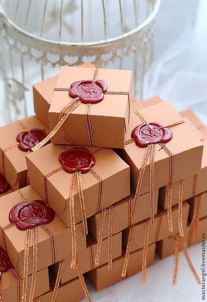 some brown boxes with wax on them