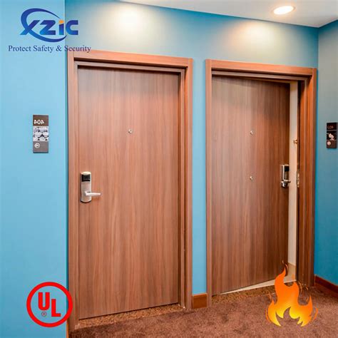 UL 60 Minutes Fire Rated Wood Door Soundproof Interior Wooden Door for