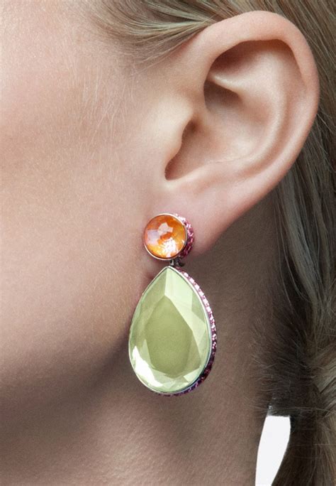 Клипсы Swarovski® Orbita, покрытие родий, цвет: мультиколор ...