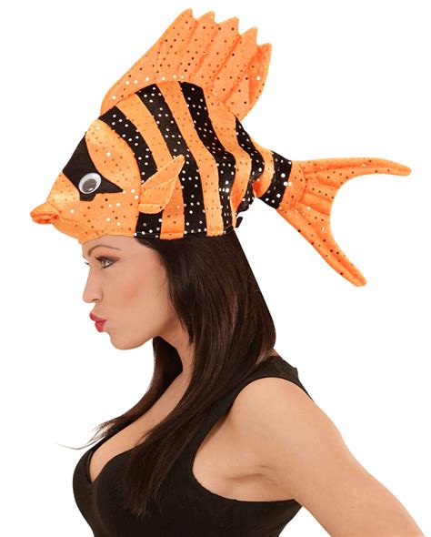 tropical fish hat orange   carnival hat karneval universe