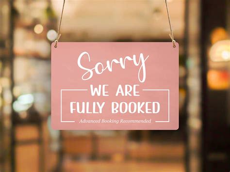 fully booked sign shop window door etsy uk shop signs