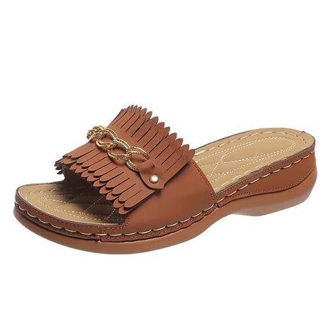 GERsome Women's Wedge Sandals Comfortable Slide Dress Beach Walking