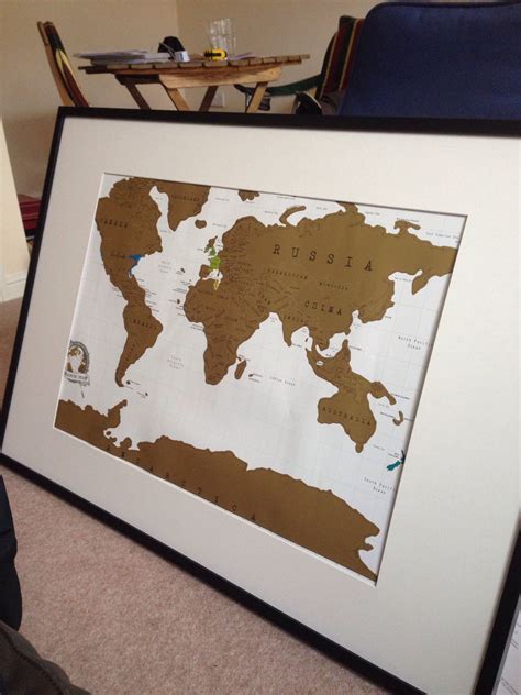 Scratch Map Framed - World Map Wall Art