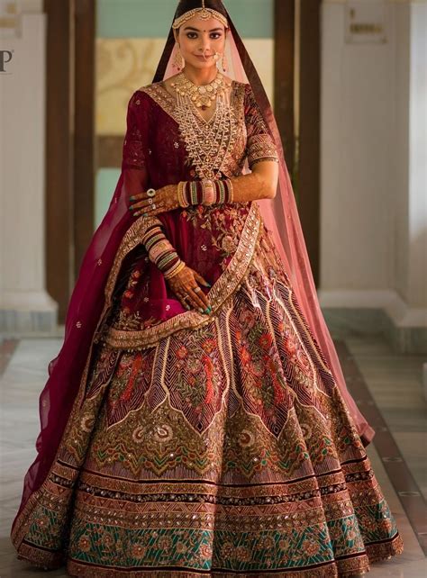 buy dark maroon wedding lehenga  shipping dark maroon silk