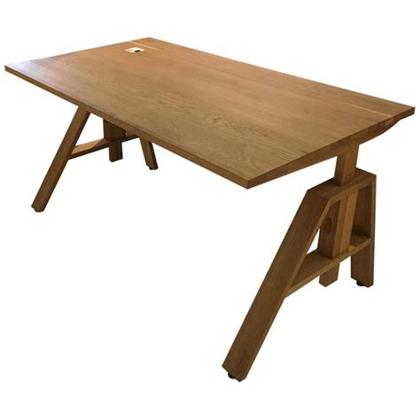 Wood Drafting Table with Adjustable Height at 1stDibs