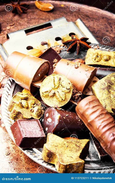Set of luxury sweets stock image. Image of retro, chocolate - 113723211