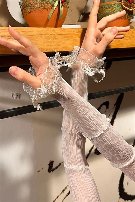 Long Wedding Gloves, Fingerless Bride Gloves, Embroidery Detail Arm