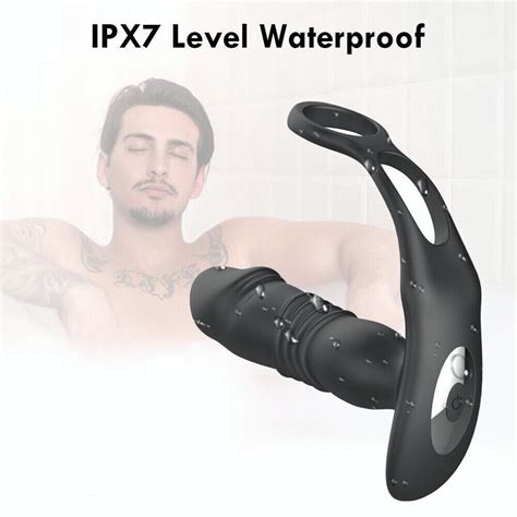 male thrusting prostate massager dildo anal butt plug vibrator sex toys