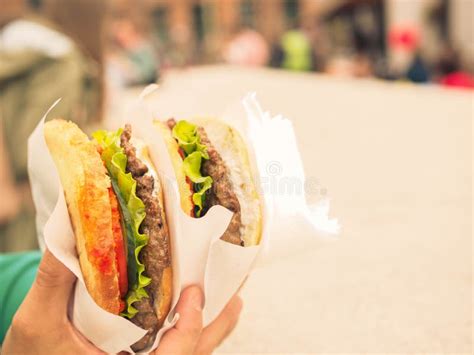Very big hamburger i stock image. Image of happy, grilled - 151990023