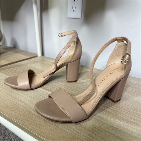 kelly katie nude leather hailee block heel sandals gem