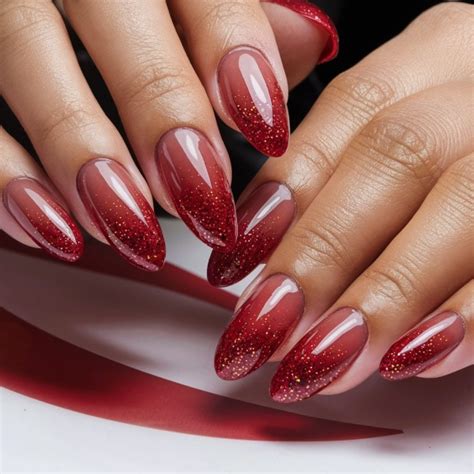 dazzling red glitter nails designs  sparkle   style zhaobeauty