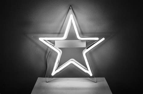 Neon Star White - Kemp London - Bespoke neon signs and prop hire.