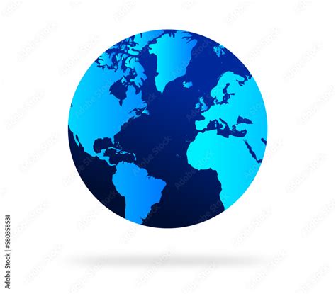 earth globe  blue color vector illustration world globe world map