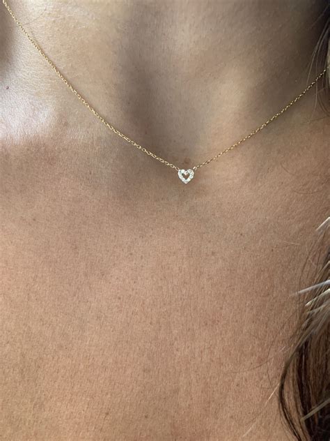 Small diamond heart necklace 14k gold diamond heart necklace etsy – Artofit