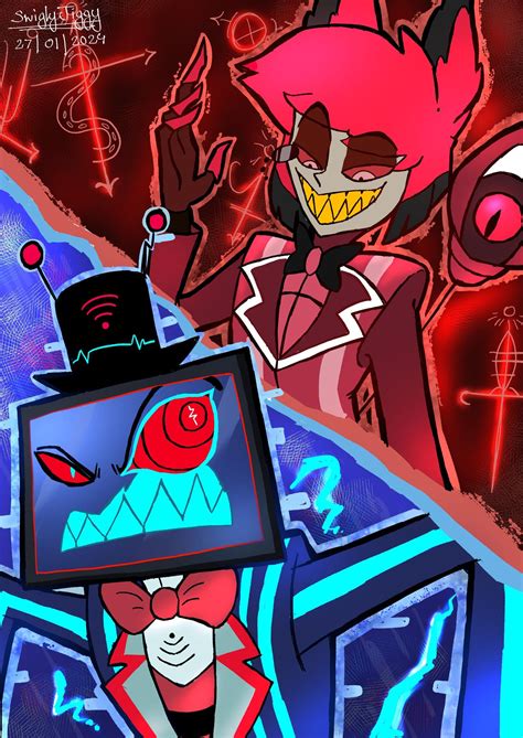 Alastor and Vox Fanart I made a while ago : r/HazbinHotel