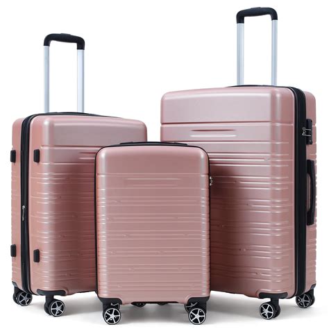 Suitcase Set,3 Piece Carry On Hardside Luggage with TSA Lock Spinner