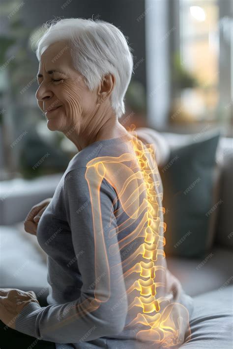 Premium Photo | Elderly Woman Contemplating with Illustrated Spine