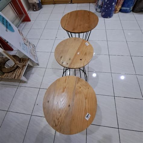jual meja bulat kayu shopee indonesia