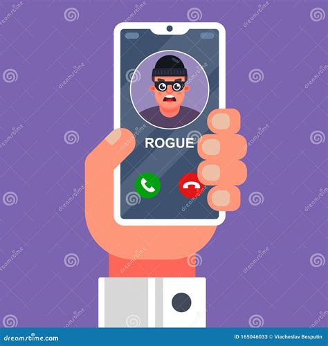 A Scammer is Calling on a Cell Phone Stock Illustration - Illustration