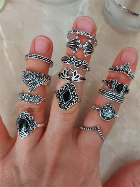 Vintage Boho Ring Set 15pcs Rings, Vintage Ring Set, Boho Ring Set ...