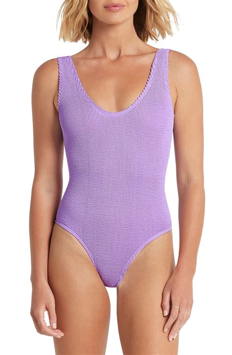 Bond Eye The Mara Ribbed One-piece Swimsuit - Lavender | Editorialist