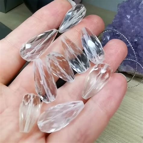 КВАРЦ НАТУРАЛЬНЫЙ ПРОЗРАЧНЫЙ ROCK CRYSTAL DROP 16-25 ММ - YouTube