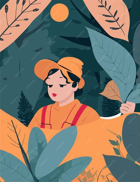 Premium Vector | Vector flat illustration design of wildlife biologists