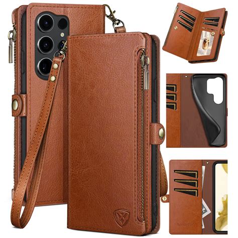 XcaseBar Compatible with Samsung Galaxy S25 Ultra Wallet case with Zipper Credit Card Holder