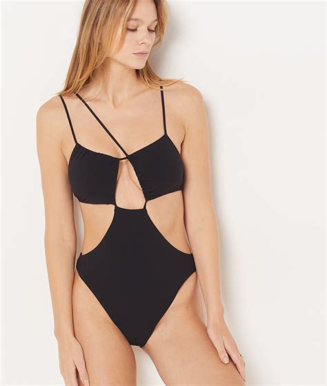 One-Piece Swimsuit with Side Cut-Outs - TEVA - NOIR - ETAM
