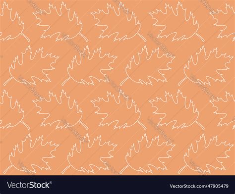 Pattern seamless oak leaf outline Royalty Free Vector Image