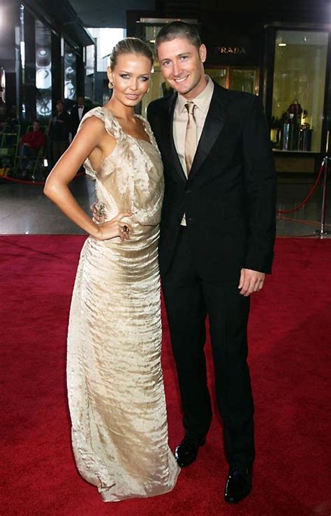 Michael Clarke arrives at the Allan Border Medal with Lara Bingle