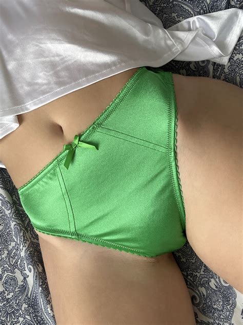 Heavily Worn Green Satin Panties - Buy Used Panties at Secret Passions Club