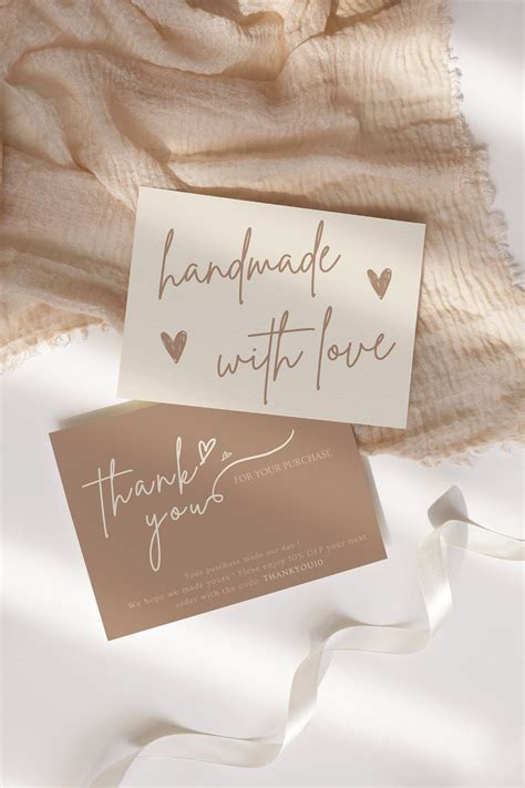 Handmade editable business thank you card thanks for your purchase card