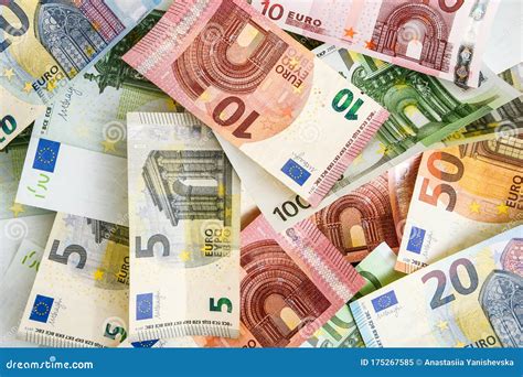Pile of Paper Euro Banknotes As Part of the United Country`s Payment ...