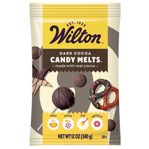 Wilton Dark Cocoa Chocolate-Flavored Candy Melts 12oz. Bag Melting