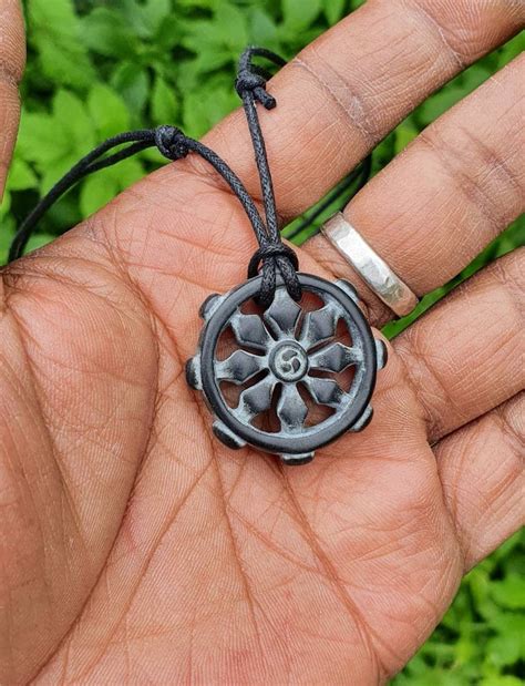 dharmachakra pendant wheel  dharma necklace circle  etsy