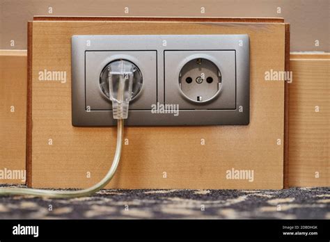 electric outlet  cable connected stock photo alamy
