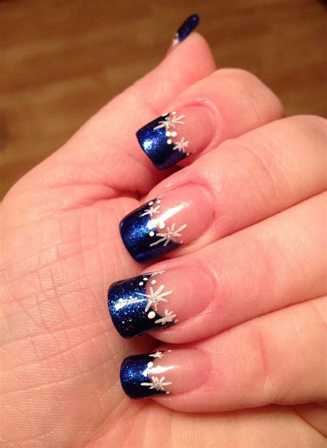 simple nail art on french tips
