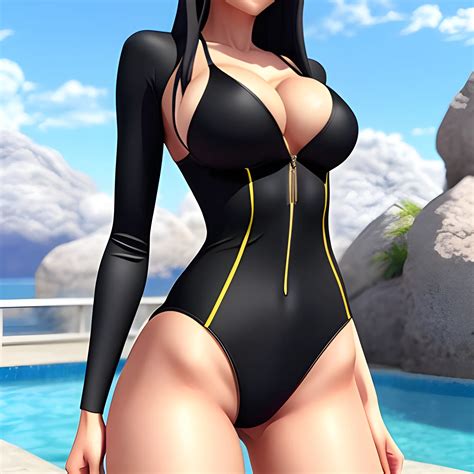 gorgeous anime girl sexy tight swimsuit strings arthubai