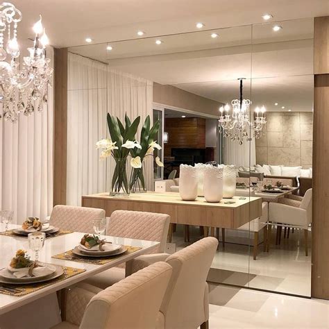 Sala De Jantar Decorada Com Aparador - Sala De Jantar Com Espelho E Aparador - FDPLEARN
