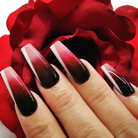 30+ Fiery Red and Black Ombre Nails To Make a Statement - Nail Designs ...